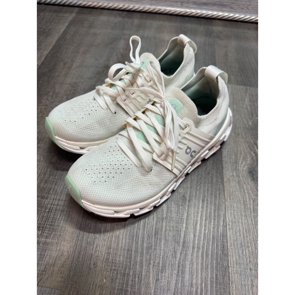 On Cloudswift Women Running Shoes White Mint Green Helion CloudTec Sneakers